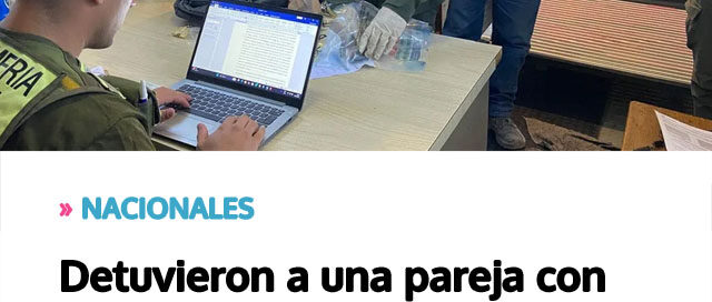 Detuvieron a una pareja con drogas y un arma en un control vehicular
