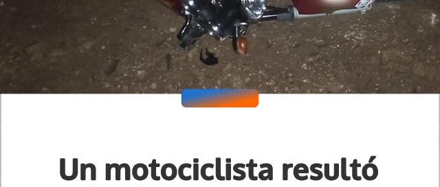 Un motociclista resultó herido tras chocar con un automóvil sobre la ruta 12 en Hipólito Yrigoyen